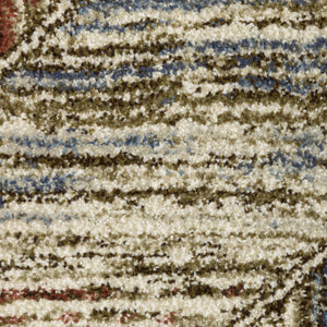 Oriental Weavers Gemma Plush High-Pile Area Rug In Rust & Blue Chevron-Diamond Pattern For Cozy, Stylish Rooms 83.86'' L x 62.99'' W GGEM04160213ST