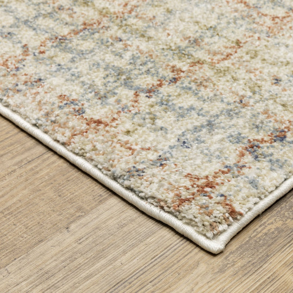 Oriental Weavers Gemma High-Pile Plaid Runner 2'3"X7' — Plush Polypropylene, Muted Blue & Rust Tones, Durable Style GGEM05068213ST
