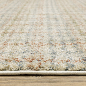 Oriental Weavers Gemma High-Pile Plaid Runner 2'3"X7' — Plush Polypropylene, Muted Blue & Rust Tones, Durable Style GGEM05068213ST
