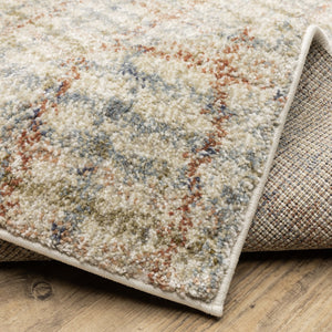 Oriental Weavers Gemma High-Pile Plaid Runner 2'3"X7' — Plush Polypropylene, Muted Blue & Rust Tones, Durable Style GGEM05068213ST