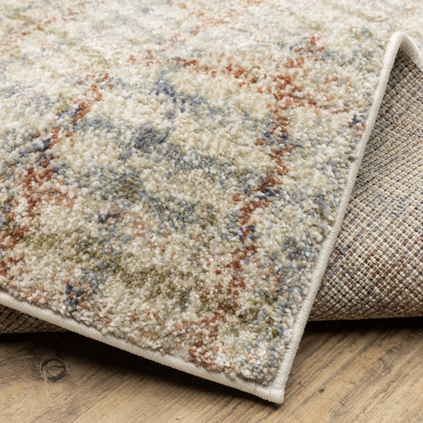 Oriental Weavers Gemma High-Pile Plaid Runner 2'3"X7' — Plush Polypropylene, Muted Blue & Rust Tones, Durable Style GGEM05068213ST