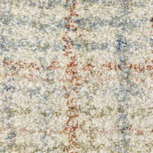 Oriental Weavers Gemma High-Pile Plaid Runner 2'3"X7' — Plush Polypropylene, Muted Blue & Rust Tones, Durable Style GGEM05068213ST