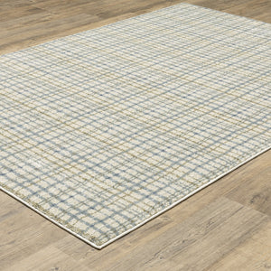 Oriental Weavers Gemma Plush High-Pile Area Rug In Antique-Washed Blue Green Plaid — Soft, Durable, Stylish 83.86'' L x 62.99'' W GGEM06160213ST