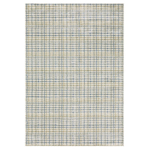 Oriental Weavers Gemma Plush High-Pile Runner 2'3" X 7' – Ivory Beige Plaid With Soft Blue & Green, Antique-Wash Finish GGEM06068213ST
