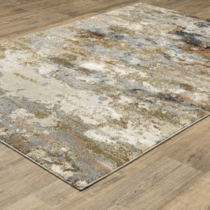 Oriental Weavers Gemma Mineral-Inspired High-Pile Area Rug In Olive & Blue — Plush, Durable, Stain-Hiding Design 83.86'' L x 62.99'' W GGEM07160213ST