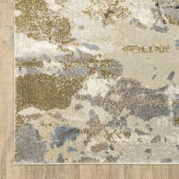 Oriental Weavers Gemma Plush High-Pile Runner 2'3" X 7' — Olive Blue Mineral Tones, Durable Machine-Woven Comfort GGEM07068213ST