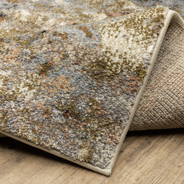 Oriental Weavers Gemma Mineral-Inspired High-Pile Area Rug In Olive & Blue — Plush, Durable, Stain-Hiding Design 83.86'' L x 62.99'' W GGEM07160213ST