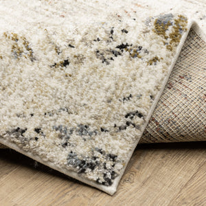 Oriental Weavers Gemma Plush High-Pile Beige Area Rug With Abstract Block Motifs In Blue Rust Green, Durable Comfort 83.86'' L x 62.99'' W GGEM08160213ST