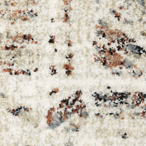 Oriental Weavers Gemma Plush High-Pile Runner Rug 2'3"X7' — Beige Distressed Geometric With Blue, Rust & Green Accents GGEM08068213ST