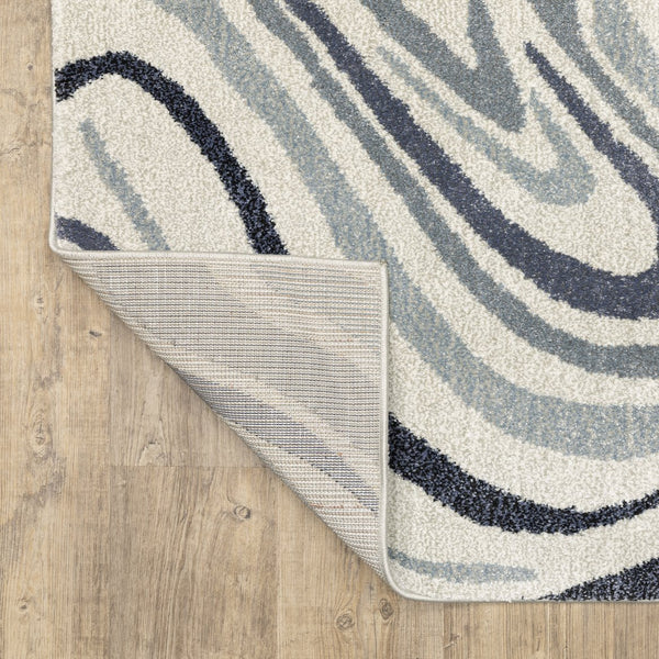 Oriental Weavers Gemma Plush Blue Grey Abstract Area Rug — High-Pile Polypropylene For Comfort & Durable Style 120.08'' L x 94.49'' W GGEM09240305ST