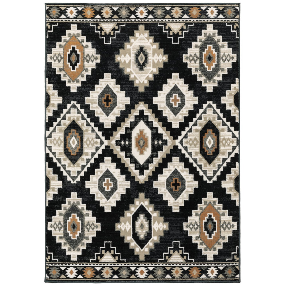 Oriental Weavers Georgia Power Loomed Polypropylene Area Rug – Perfect Blend Of Vintage And Modern Farmhouse Style Charcoal,Ivory Polypropylene G605f0117165st