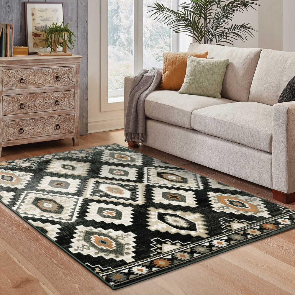 Oriental Weavers Georgia Power Loomed Polypropylene Area Rug – Perfect Blend Of Vintage And Modern Farmhouse Style Charcoal,Ivory Polypropylene G605f0117165st