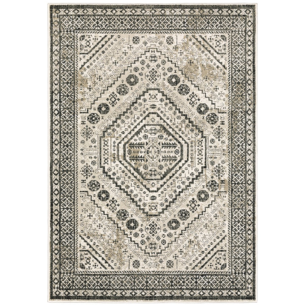 Oriental Weavers Georgia Indoor Area Rug – Stylish Power Loomed Design For Farmhouse Charm And Modern Elegance Ivory,Grey Polypropylene G659c0160220st