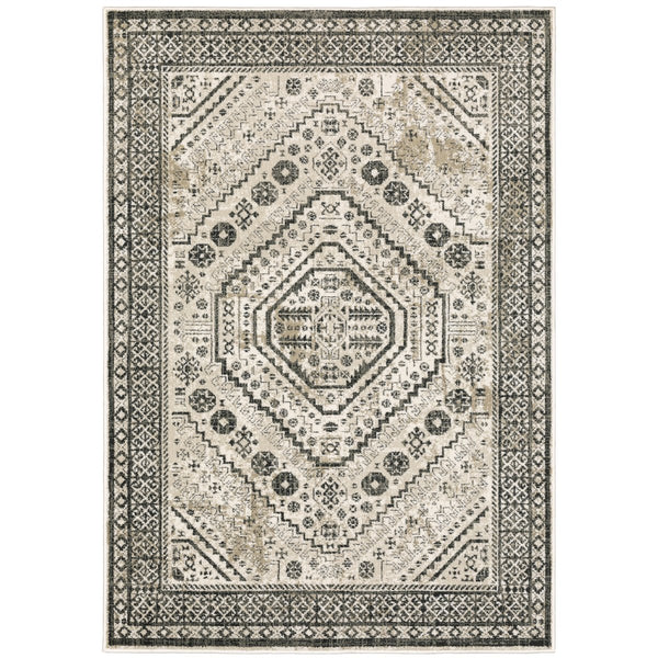 Oriental Weavers Georgia Indoor Area Rug – Stylish Power Loomed Design For Farmhouse Charm And Modern Elegance Ivory,Grey Polypropylene G659c0160220st