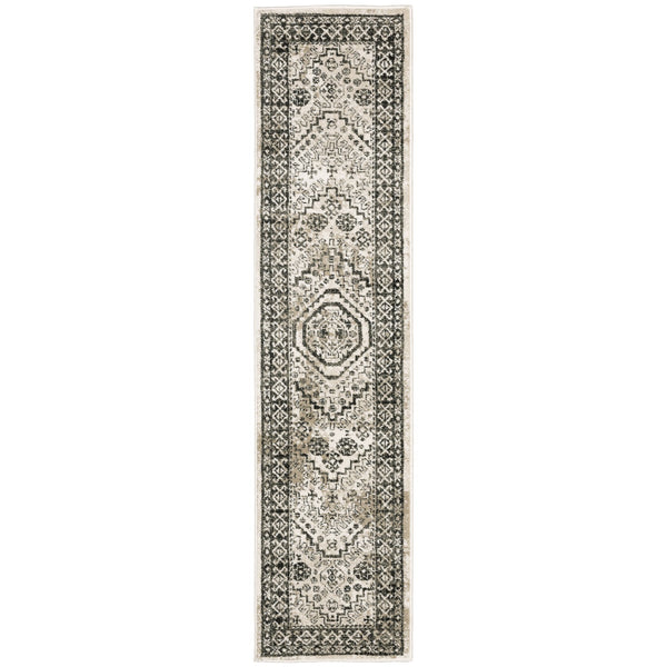 Oriental Weavers Georgia Indoor Area Rug – Stylish Power Loomed Design For Farmhouse Charm And Modern Elegance Ivory,Grey Polypropylene G659c0055230st