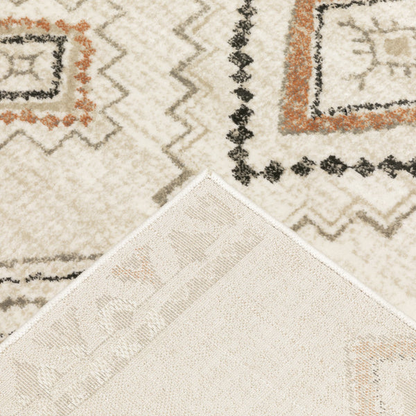 Oriental Weavers Georgia Indoor Area Rug - Power Loomed Polypropylene For Farmhouse Style In Distressed Patterns Ivory,Orange Polypropylene G660b0160220st