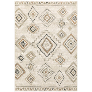 Oriental Weavers Georgia Indoor Area Rug - Power Loomed Polypropylene For Farmhouse Style In Distressed Patterns Ivory,Orange Polypropylene G660b0160220st