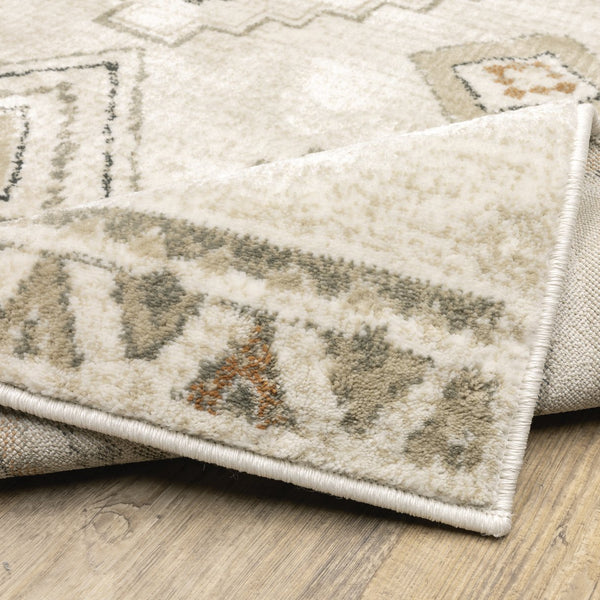 Oriental Weavers Georgia Indoor Area Rug - Power Loomed Polypropylene For Farmhouse Style In Distressed Patterns Ivory,Orange Polypropylene G660b0160220st