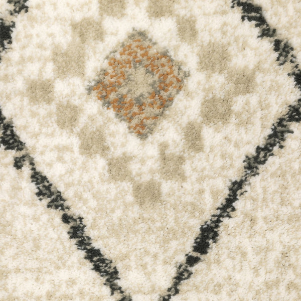 Oriental Weavers Georgia Indoor Area Rug - Power Loomed Polypropylene For Farmhouse Style In Distressed Patterns Ivory,Orange Polypropylene G660b0160220st