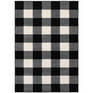 Oriental Weavers Georgia Indoor Area Rug - Stylish Power Loomed Design Perfect For Farmhouse And Modern Spaces Black,Ivory Polypropylene G678d0117165st