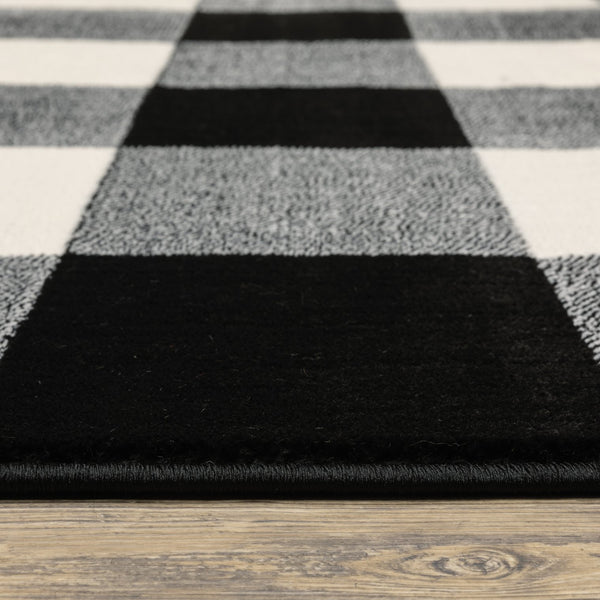 Oriental Weavers Georgia Indoor Area Rug - Stylish Power Loomed Design Perfect For Farmhouse And Modern Spaces Black,Ivory Polypropylene G678d0117165st