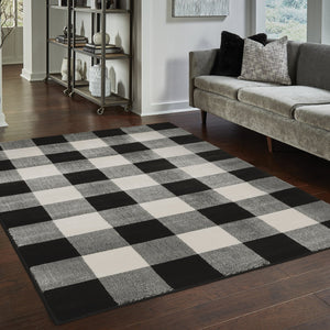Oriental Weavers Georgia Indoor Area Rug - Stylish Power Loomed Design Perfect For Farmhouse And Modern Spaces Black,Ivory Polypropylene G678d0117165st