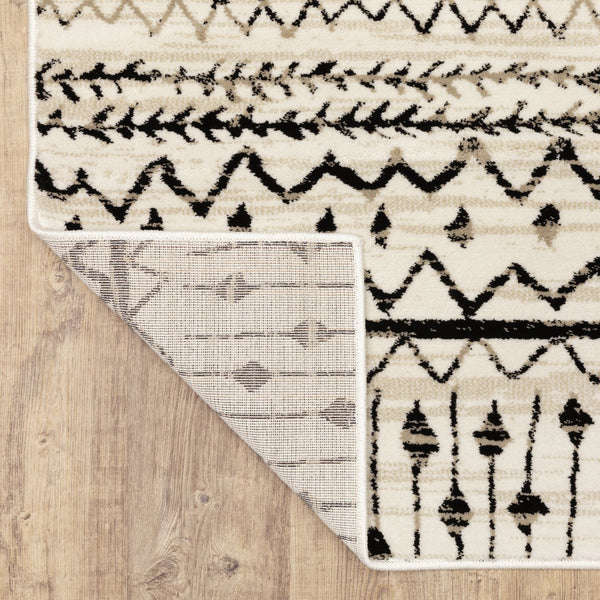 Oriental Weavers Georgia Indoor Area Rug - Elegant Power Loomed Design In Chic Black And White For Modern Farmhouse Style Ivory,Black Polypropylene G8826e055230st