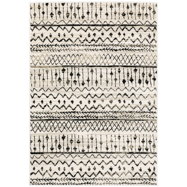 Oriental Weavers Georgia Indoor Area Rug - Elegant Power Loomed Design In Chic Black And White For Modern Farmhouse Style Ivory,Black Polypropylene G8826e160220st