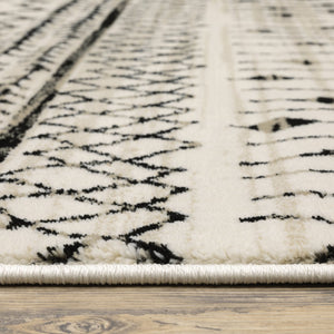 Oriental Weavers Georgia Indoor Area Rug - Elegant Power Loomed Design In Chic Black And White For Modern Farmhouse Style Ivory,Black Polypropylene G8826e055230st