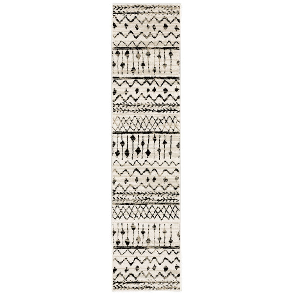 Oriental Weavers Georgia Indoor Area Rug - Elegant Power Loomed Design In Chic Black And White For Modern Farmhouse Style Ivory,Black Polypropylene G8826e055230st