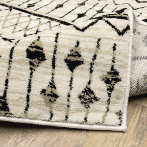 Oriental Weavers Georgia Indoor Area Rug - Elegant Power Loomed Design In Chic Black And White For Modern Farmhouse Style Ivory,Black Polypropylene G8826e055230st