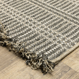 Oriental Weavers Gillian Indoor/Outdoor Area Rug - Textured Global Design For High-traffic Spaces And Easy Care Beige,Black Polypropylene G163j4160220st