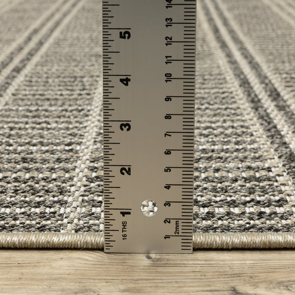 Oriental Weavers Gillian Indoor/Outdoor Area Rug - Textured Global Design For High-traffic Spaces And Easy Care Beige,Black Polypropylene G163j4160220st