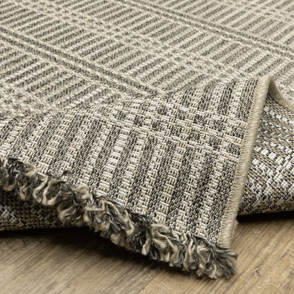 Oriental Weavers Gillian Indoor/Outdoor Area Rug - Textured Global Design For High-traffic Spaces And Easy Care Beige,Black Polypropylene G163j4160220st