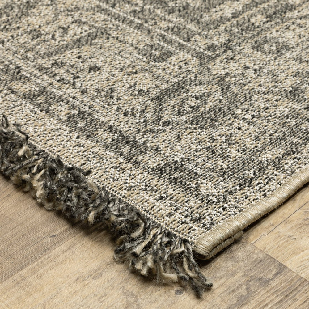 Oriental Weavers Gillian Indoor/Outdoor Area Rug - Textured Global Design In Gray And Ivory, Perfect For High-traffic Areas Beige,Black Polypropylene G5094x100152st