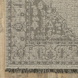 Oriental Weavers Gillian Indoor/Outdoor Area Rug - Textured Global Design In Gray And Ivory, Perfect For High-traffic Areas Beige,Black Polypropylene G5094x100152st