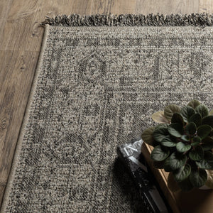 Oriental Weavers Gillian Indoor/Outdoor Area Rug - Textured Global Design In Gray And Ivory, Perfect For High-traffic Areas Beige,Black Polypropylene G5094x100152st
