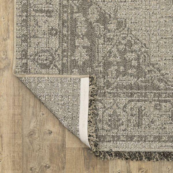 Oriental Weavers Gillian Indoor/Outdoor Area Rug - Textured Global Design In Gray And Ivory, Perfect For High-traffic Areas Beige,Black Polypropylene G5094x100152st