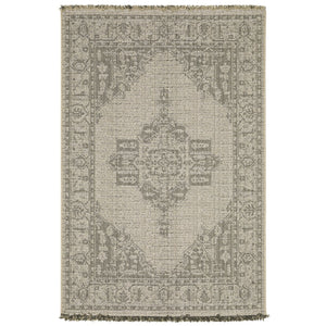 Oriental Weavers Gillian Indoor/Outdoor Area Rug - Textured Global Design In Gray And Ivory, Perfect For High-traffic Areas Beige,Black Polypropylene G5094x100152st