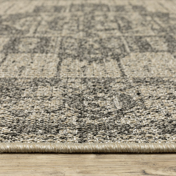 Oriental Weavers Gillian Indoor/Outdoor Area Rug - Textured Global Design In Gray And Ivory, Perfect For High-traffic Areas Beige,Black Polypropylene G5094x100152st