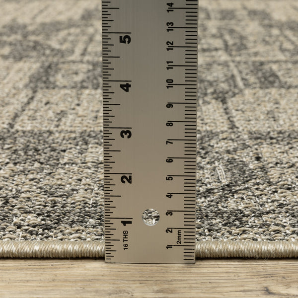 Oriental Weavers Gillian Indoor/Outdoor Area Rug - Textured Global Design In Gray And Ivory, Perfect For High-traffic Areas Beige,Black Polypropylene G5094x100152st