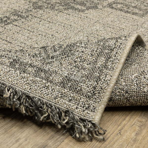Oriental Weavers Gillian Indoor/Outdoor Area Rug - Textured Global Design In Gray And Ivory, Perfect For High-traffic Areas Beige,Black Polypropylene G5094x100152st