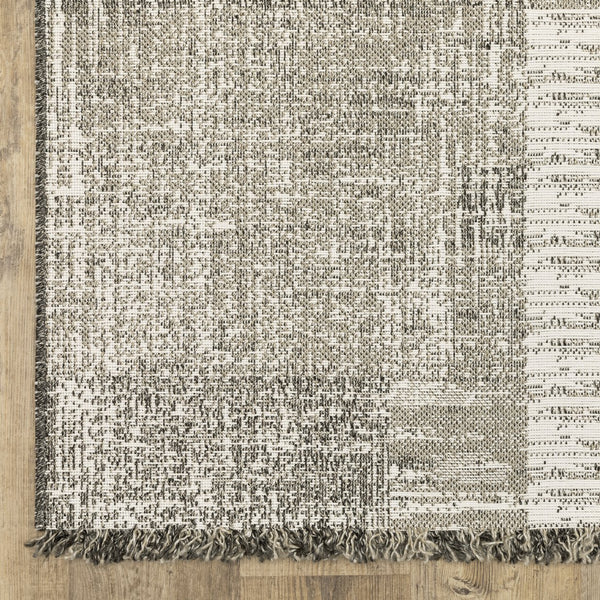 Oriental Weavers Gillian Indoor/Outdoor Area Rug - Stylish Global Design In Gray, Ivory, And Black For Your Home Beige,Black Polypropylene G081v1100152st