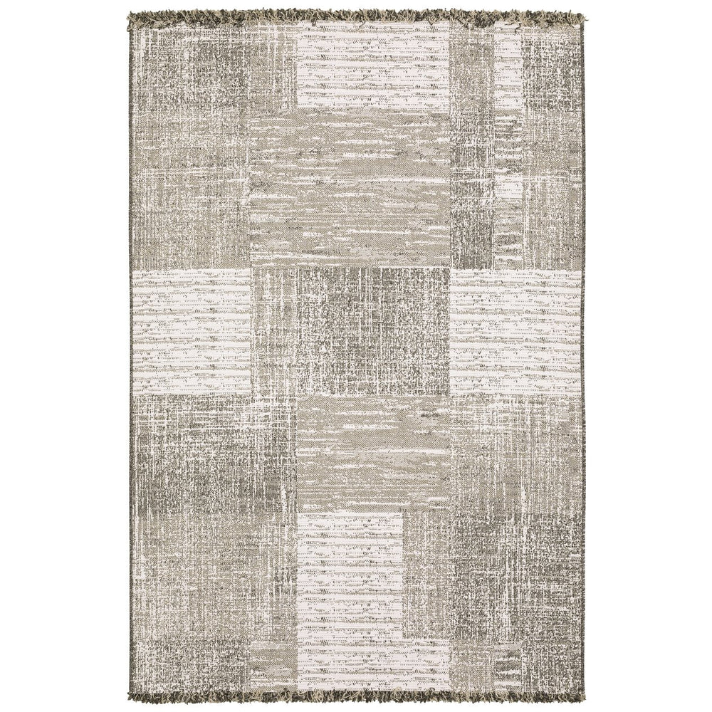 Oriental Weavers Gillian Indoor/Outdoor Area Rug - Stylish Global Design In Gray, Ivory, And Black For Your Home Beige,Black Polypropylene G081v1100152st
