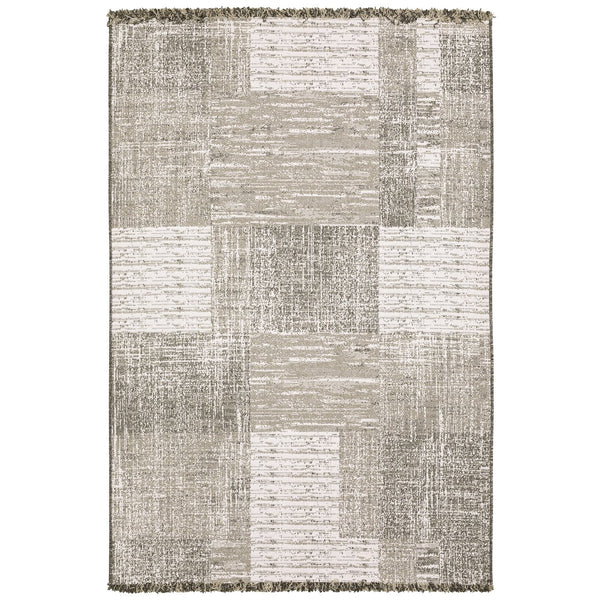 Oriental Weavers Gillian Indoor/Outdoor Area Rug - Stylish Global Design In Gray, Ivory, And Black For Your Home Beige,Black Polypropylene G081v1100152st