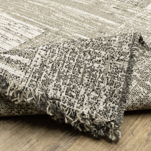 Oriental Weavers Gillian Indoor/Outdoor Area Rug - Stylish Global Design In Gray, Ivory, And Black For Your Home Beige,Black Polypropylene G081v1100152st