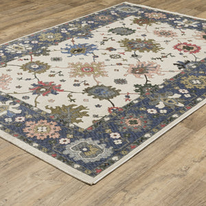 Oriental Weavers Hastings Indoor Area Rug - Stunning Global-inspired Design With Luxurious Texture For Any Room Blue,Ivory Polyester Hha01e300394st