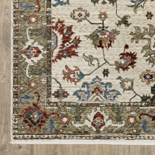 Oriental Weavers Hastings Indoor Area Rug - Globally Inspired Traditional Design With Stunning Jewel Tones And Texture Ivory,Green Polyester Hha03w300394st