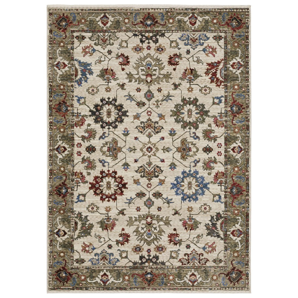 Oriental Weavers Hastings Indoor Area Rug - Globally Inspired Traditional Design With Stunning Jewel Tones And Texture Ivory,Green Polyester Hha03w300394st