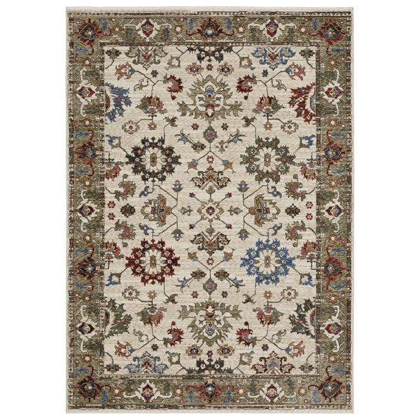 Oriental Weavers Hastings Indoor Area Rug - Globally Inspired Traditional Design With Stunning Jewel Tones And Texture Ivory,Green Polyester Hha03w300394st